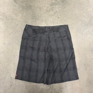 Vintage Y2K baggy quiksilver grafitti spell-out‎ embroidered shorts